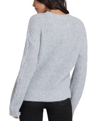 Nydj Sparkle Cable Knit Crewneck Sweater