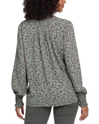 Nydj Pleated Peasant Blouse