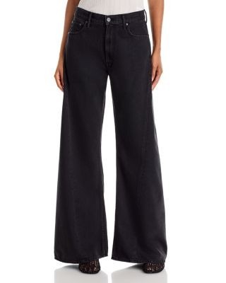 Mother The Lemon Twist Sneak High Rise Wide Leg Jeans in Dinners Served