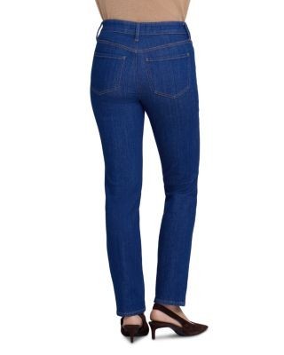 Nydj Sheri Cotton Stretch High Rise Straight Jeans in Blue Rinse