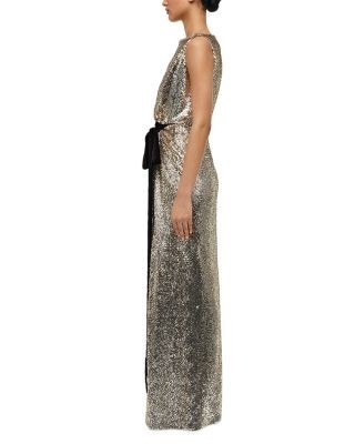 Simkhai Felicity Draped Sequin Gown