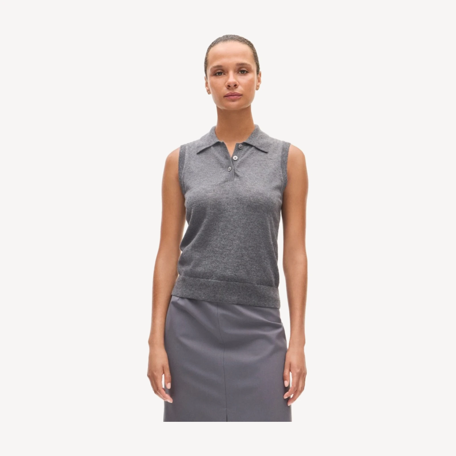 Cashmere polo sweater shell