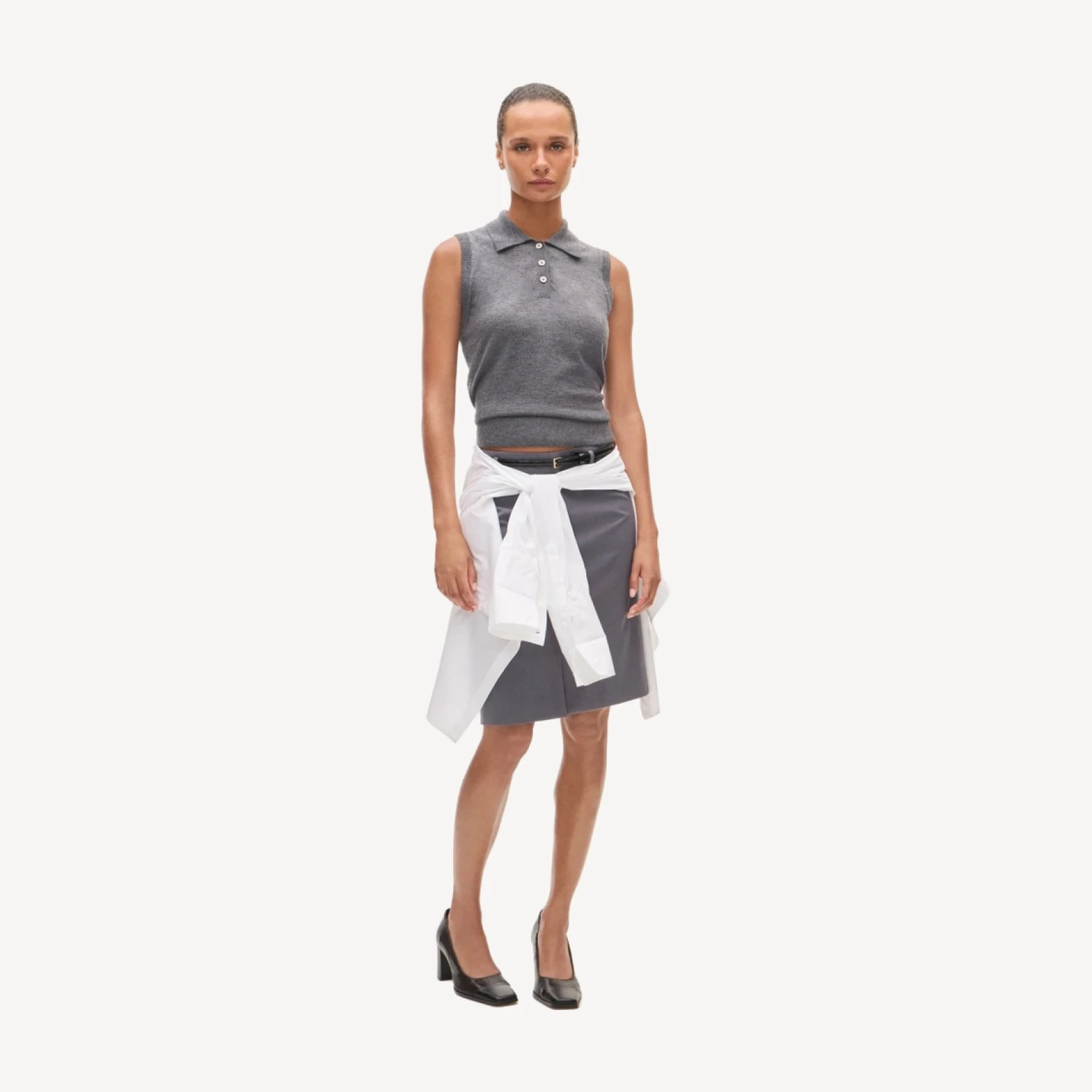 Cashmere polo sweater shell