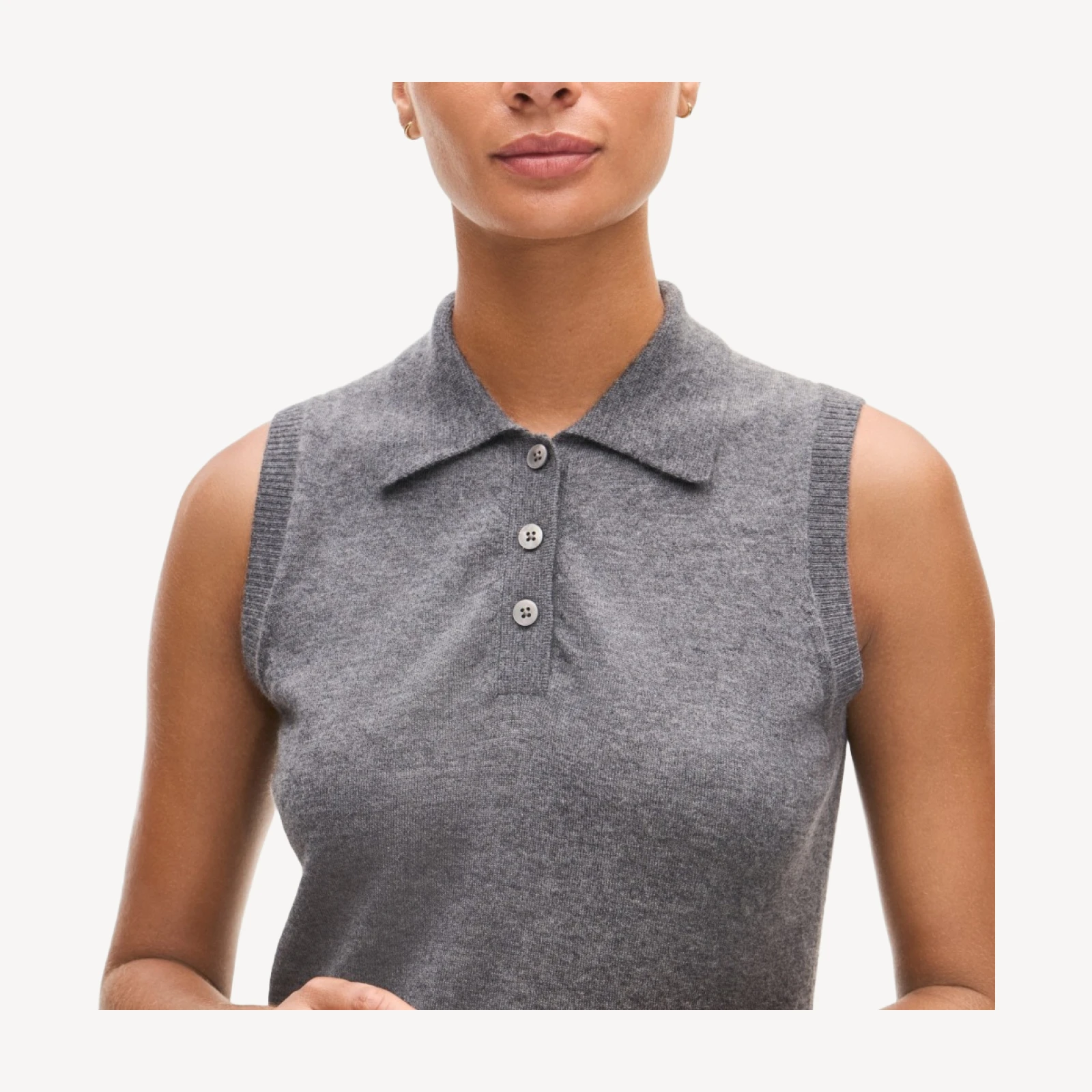 Cashmere polo sweater shell