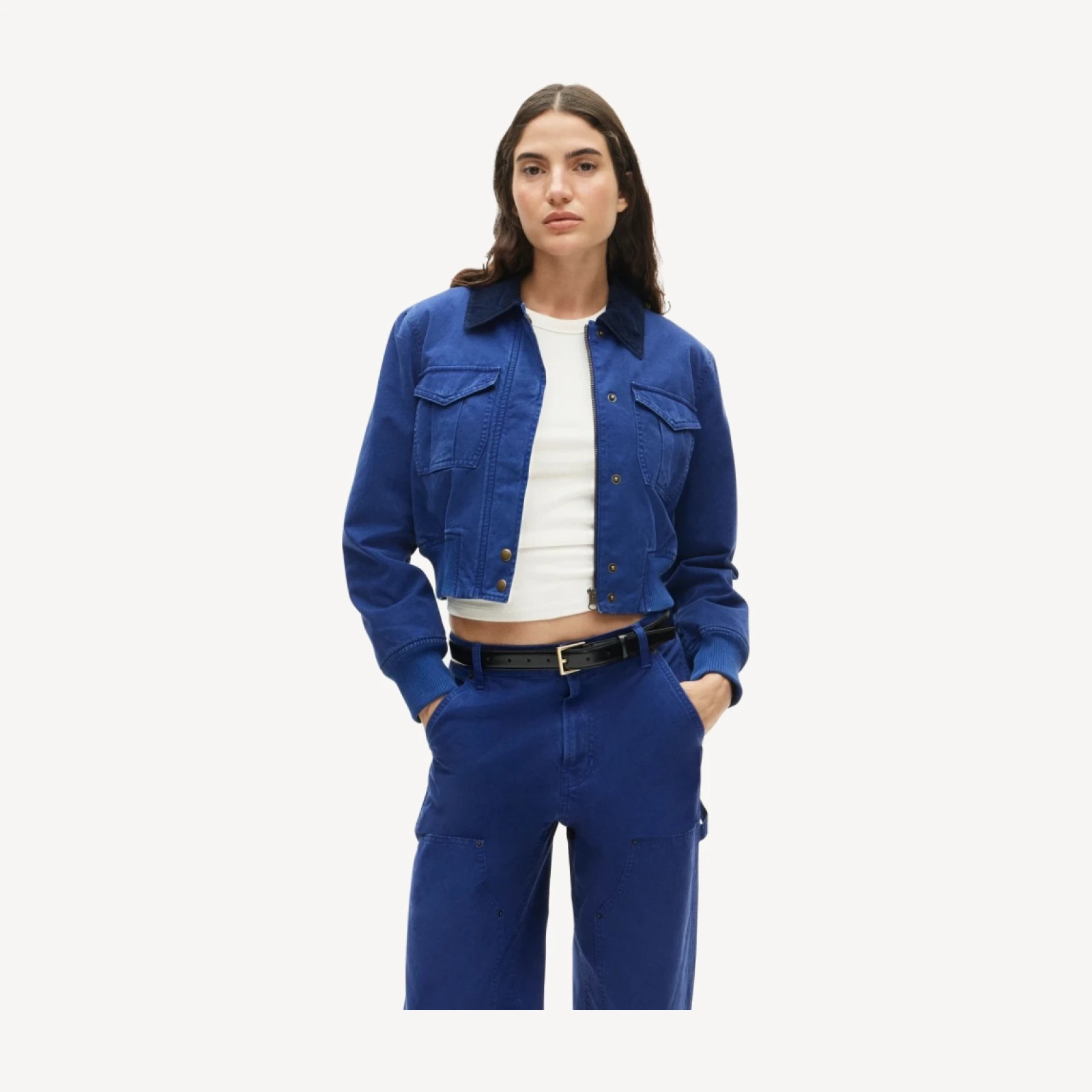 Bomber jacket in cotton canvas