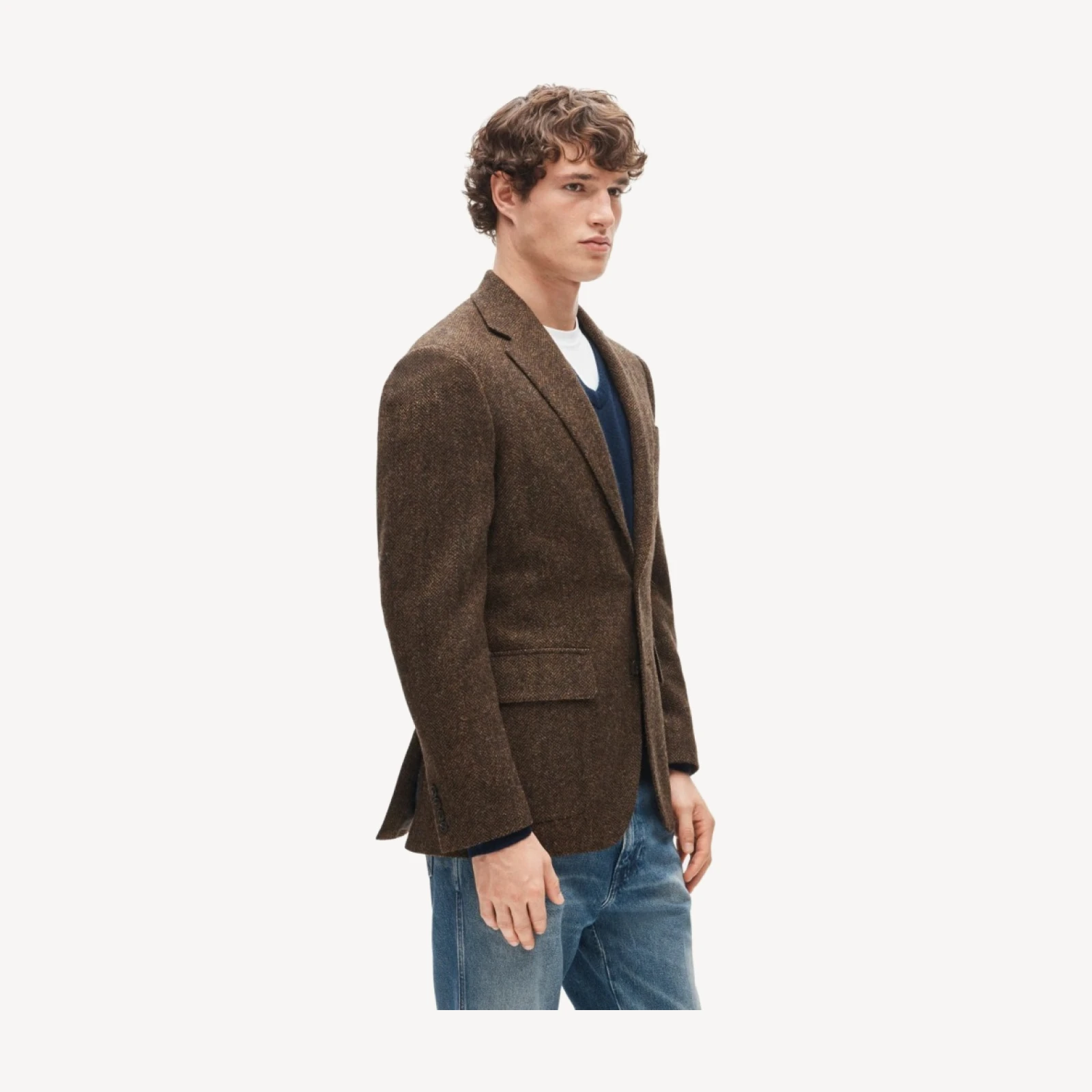 Sportcoat in English broken herringbone wool