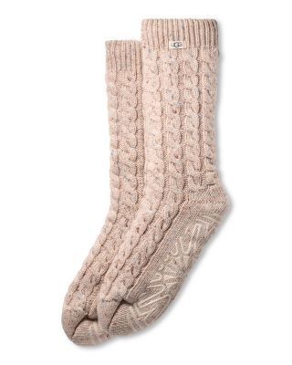 Ugg Elowyn Cable Knit Fleece Grip Socks