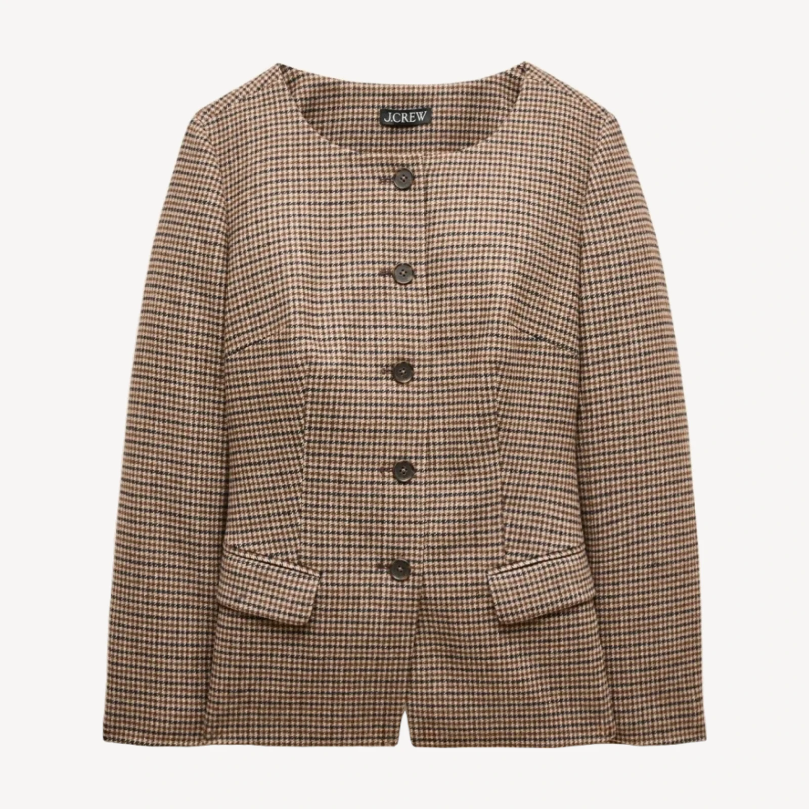 Lady jacket in plaid wool blend