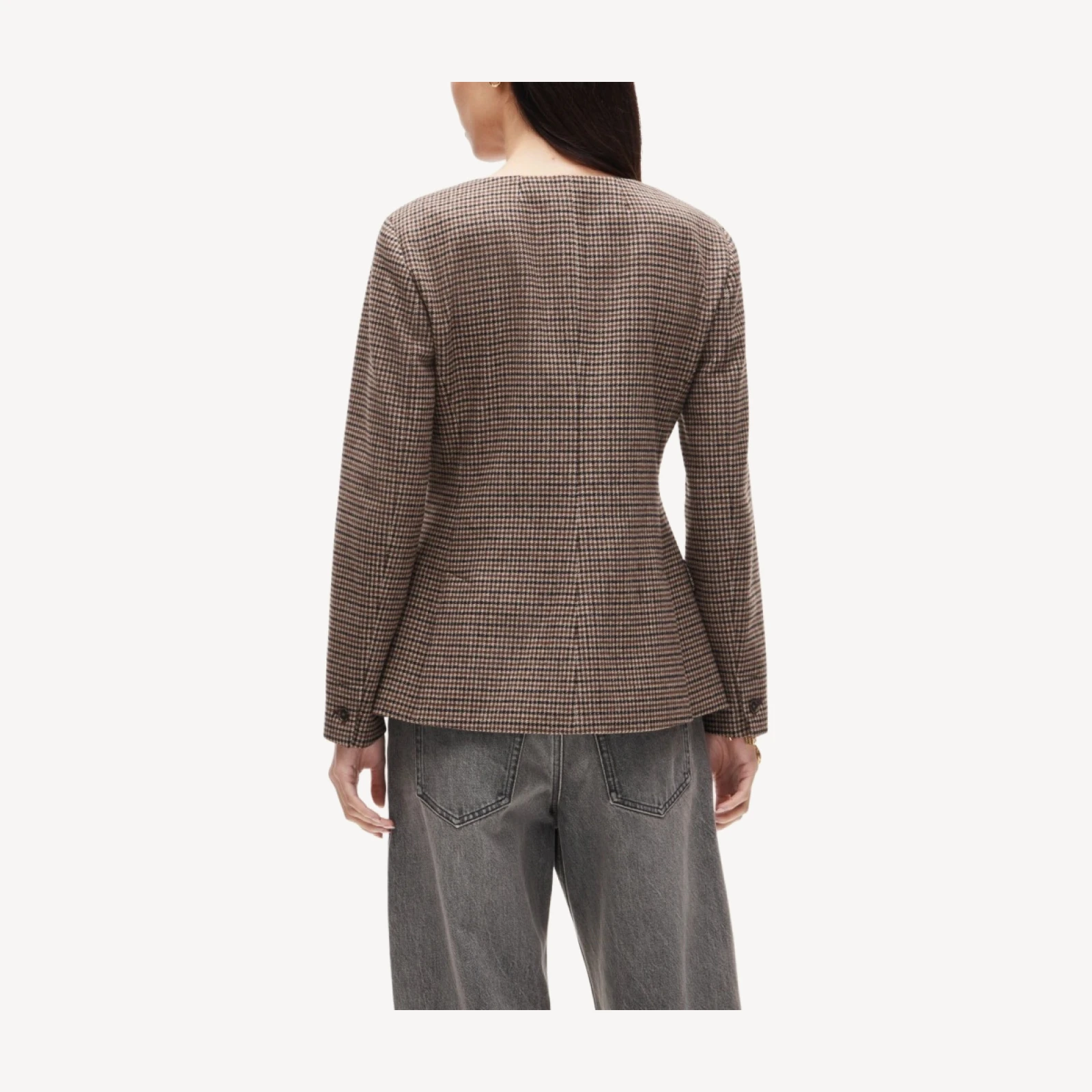 Lady jacket in plaid wool blend