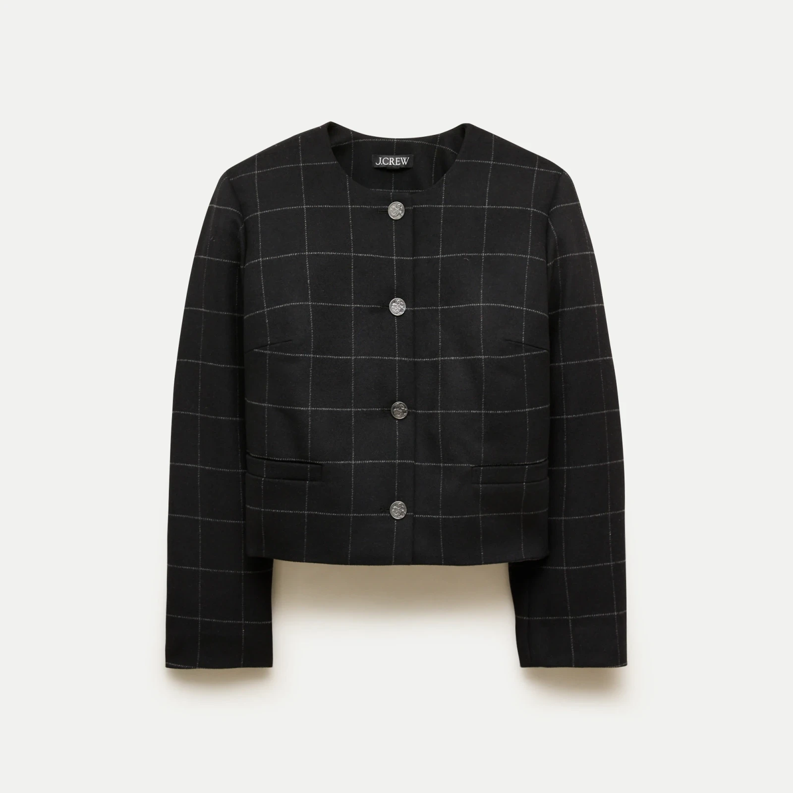 Lady jacket in windowpane wool blend