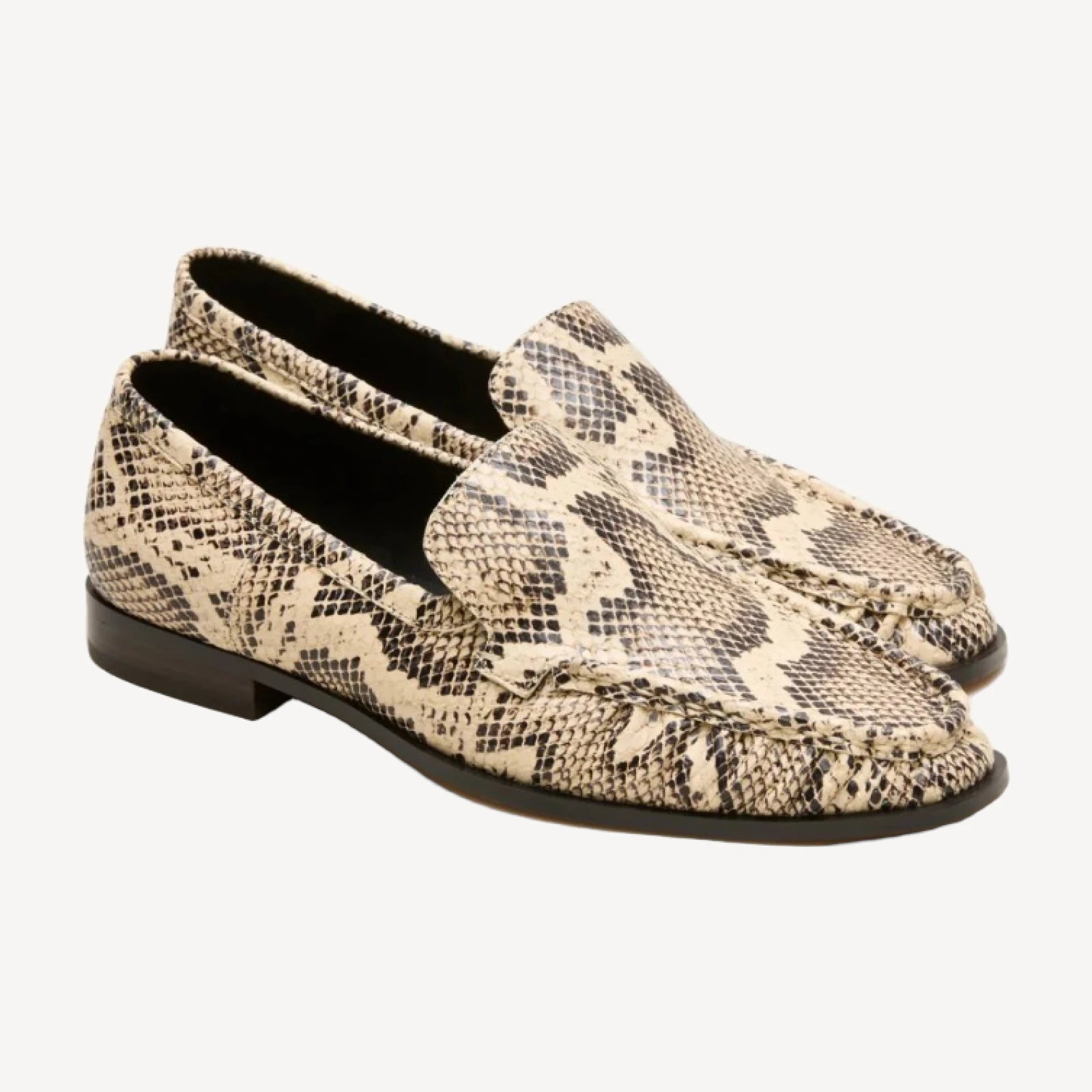 Classic loafers in snake-embossed leather