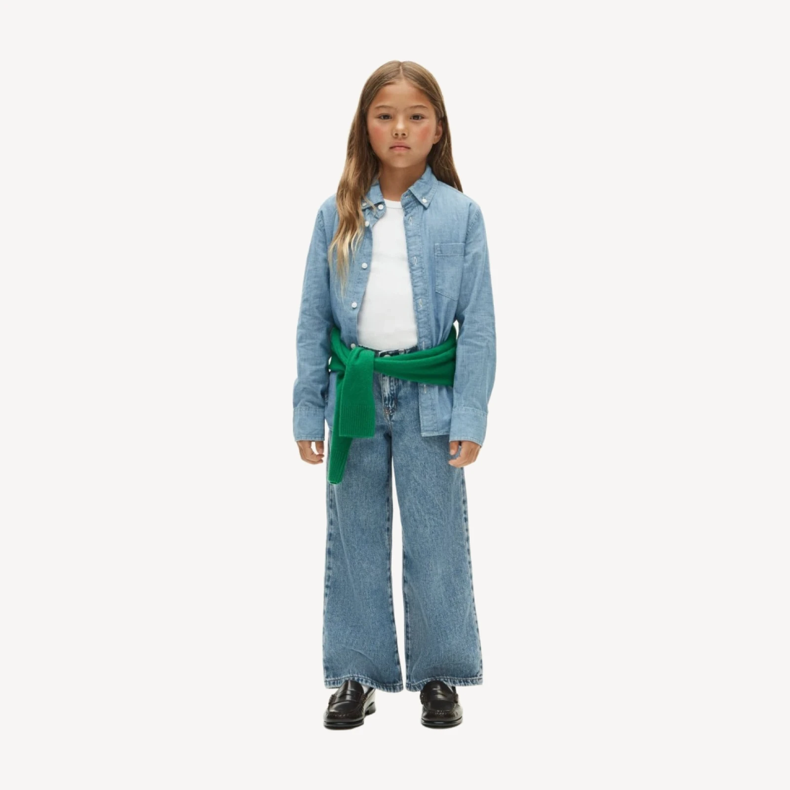 Girls' relaxed wide-leg jean