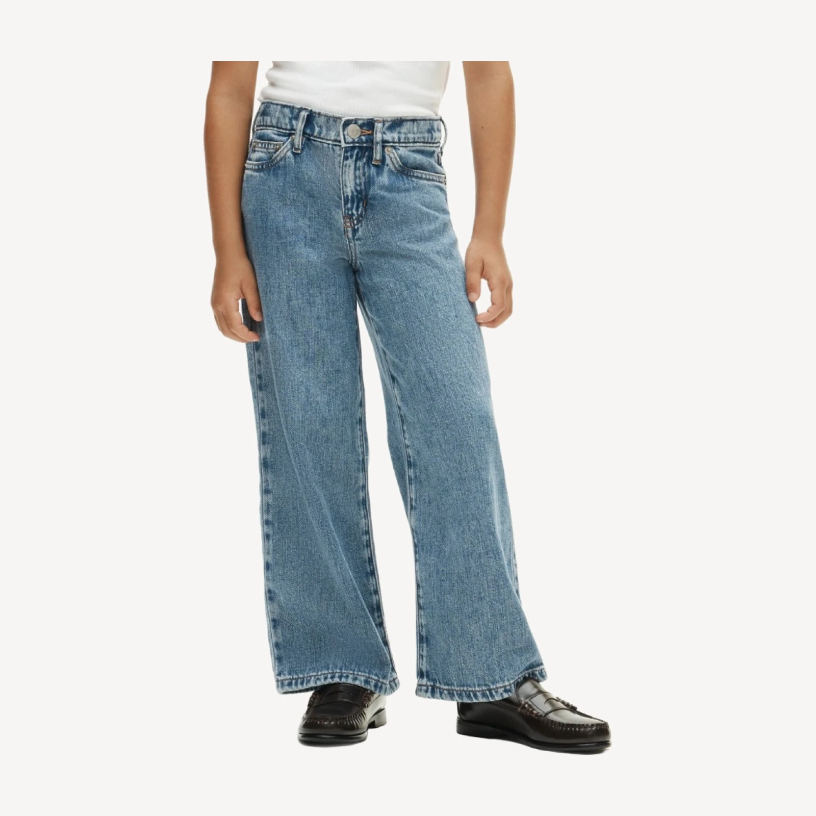 Girls' relaxed wide-leg jean