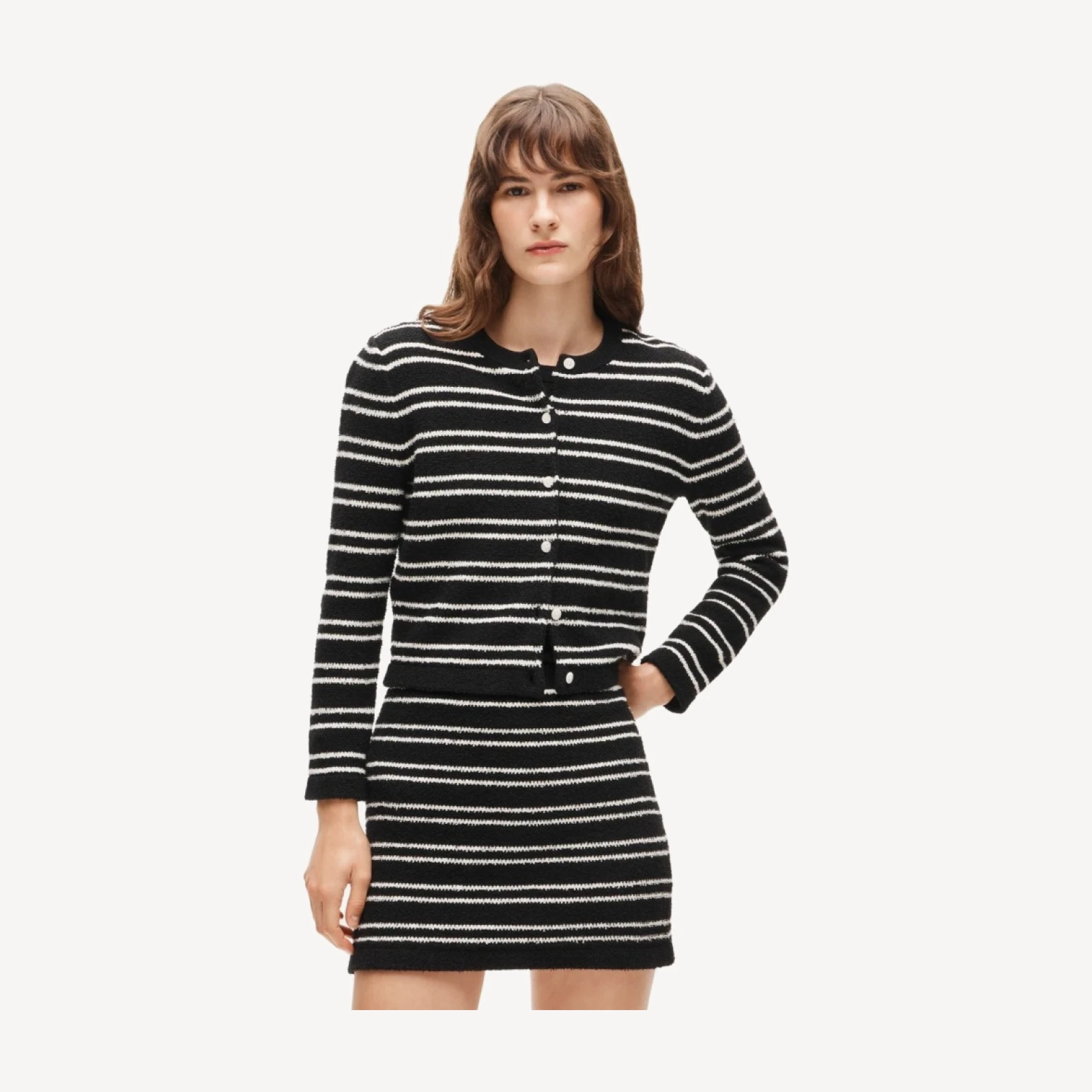 Lady jacket in striped bouclé