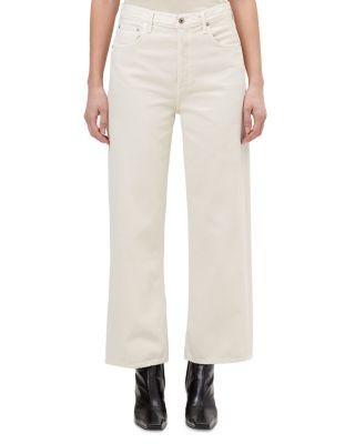 Agolde Ren High Rise Wide Leg Ankle Jeans in Brown Rice