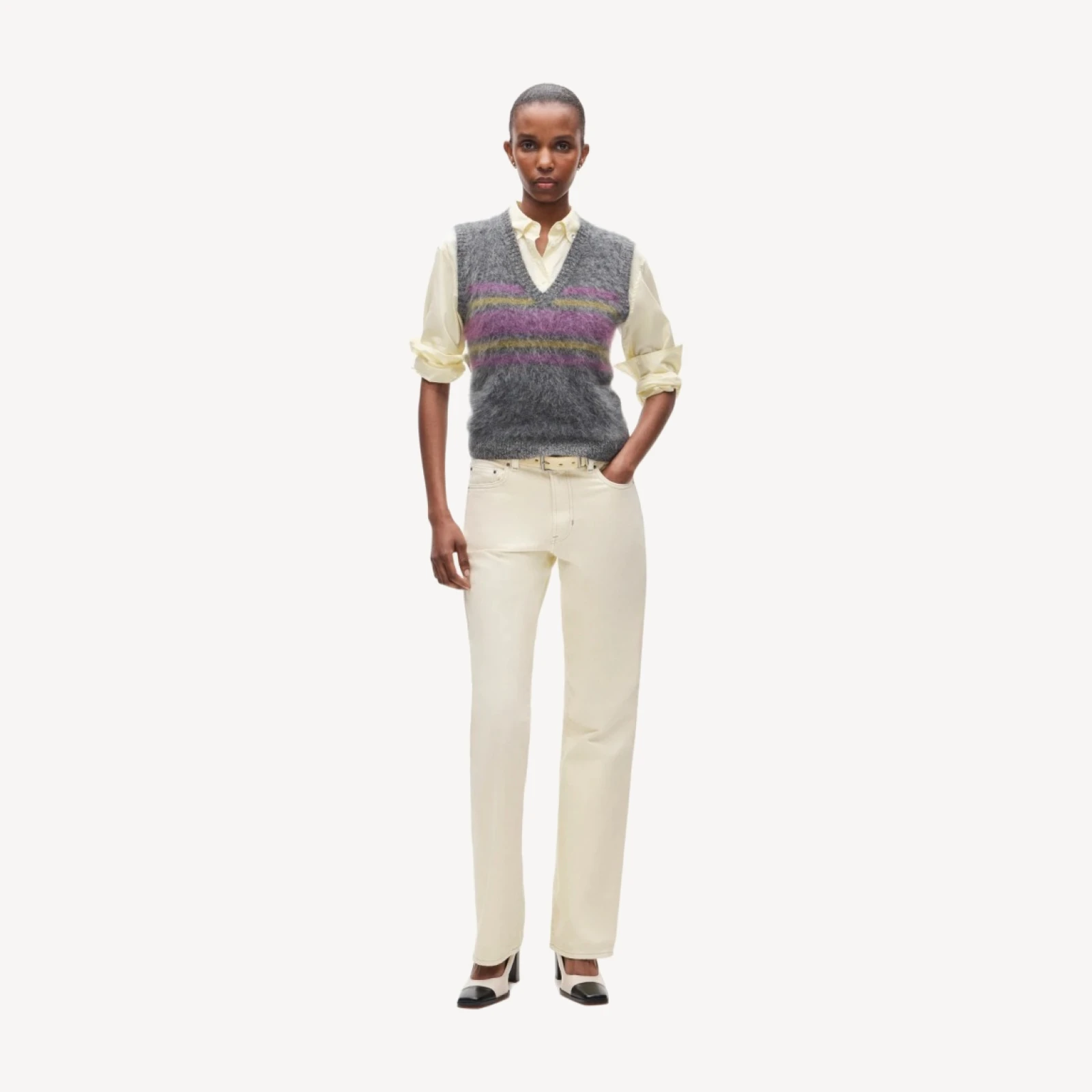 Eckhaus Latta x J.Crew brushed cashmere vest