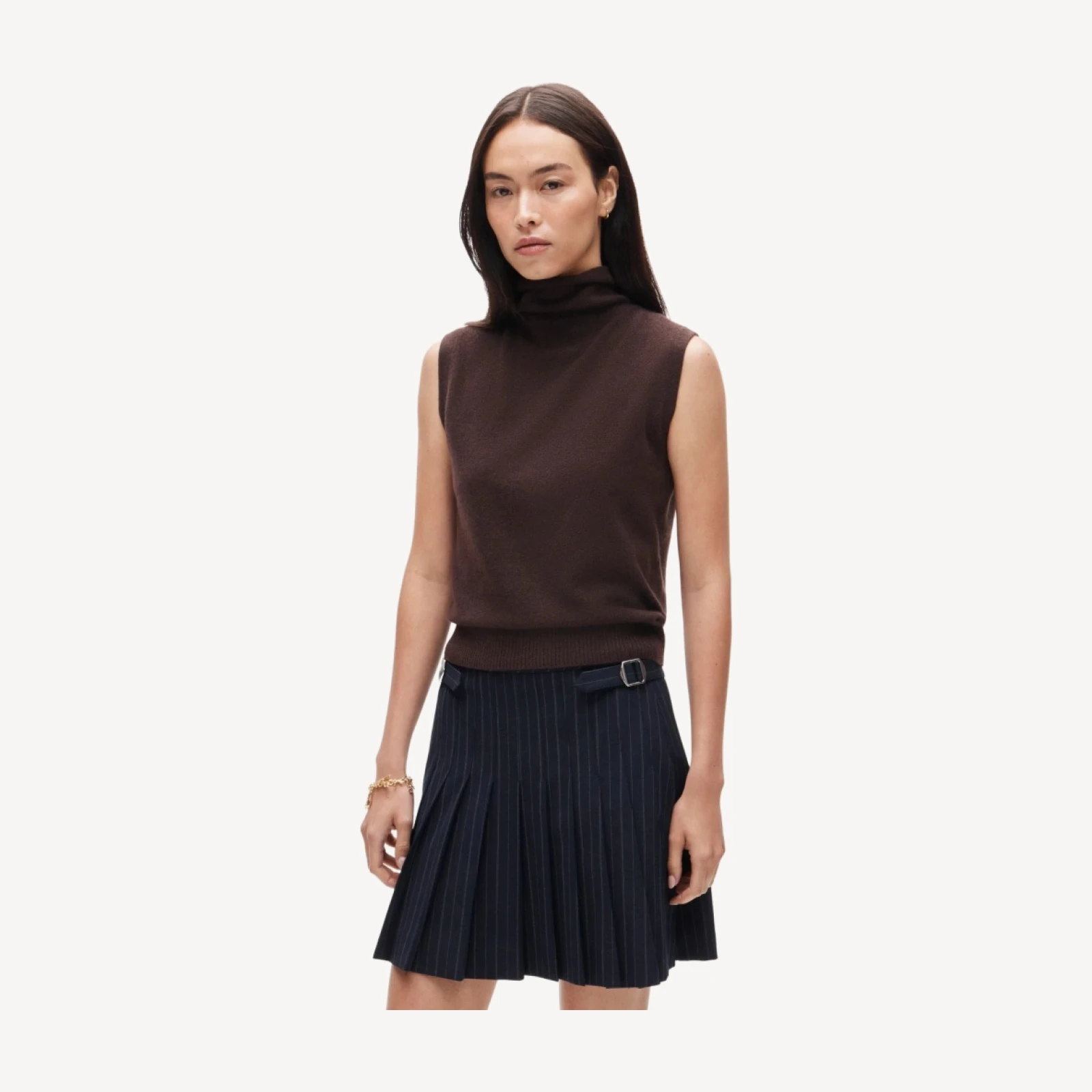 Cashmere turtleneck sweater shell
