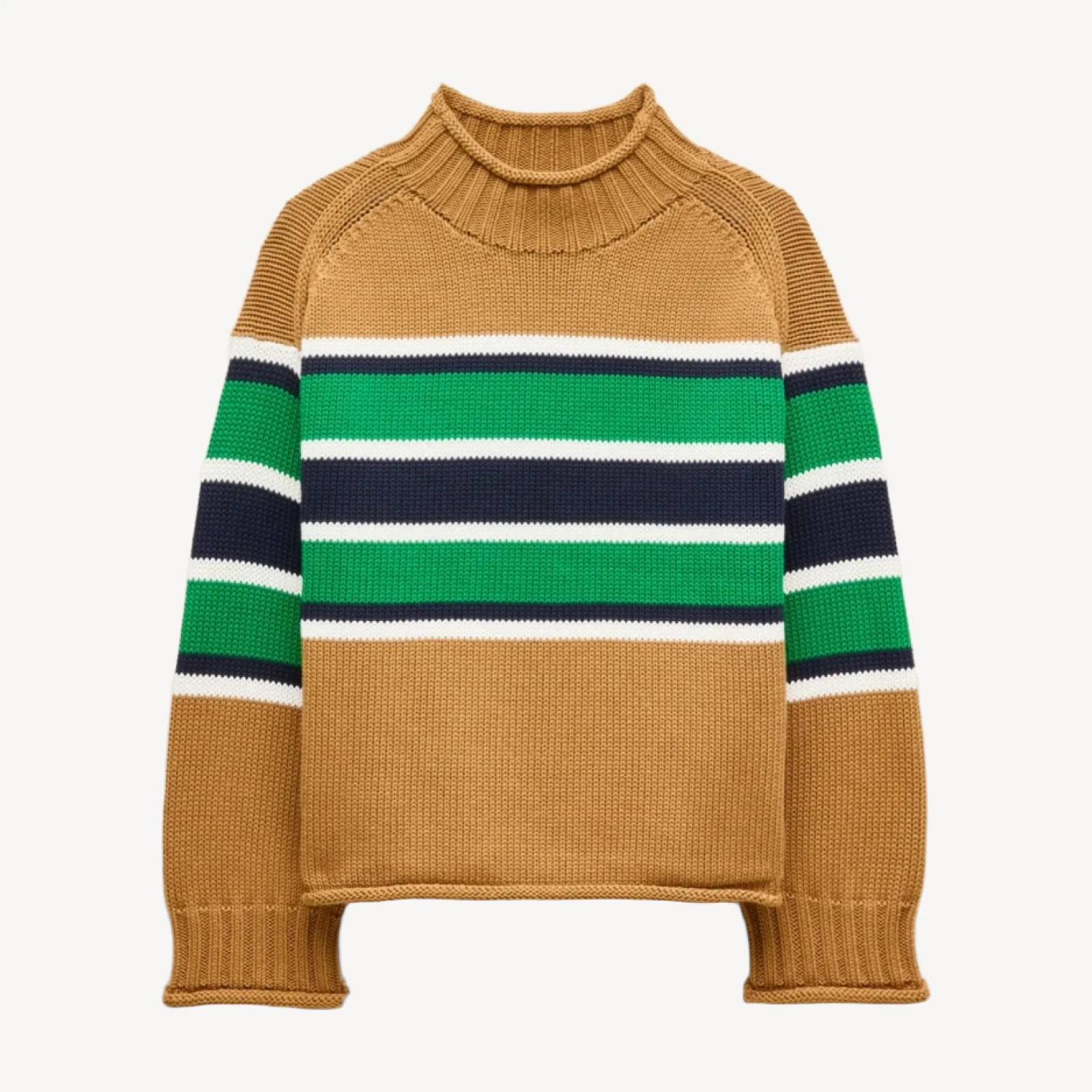 2025 Rollneck™ sweater in placed stripe