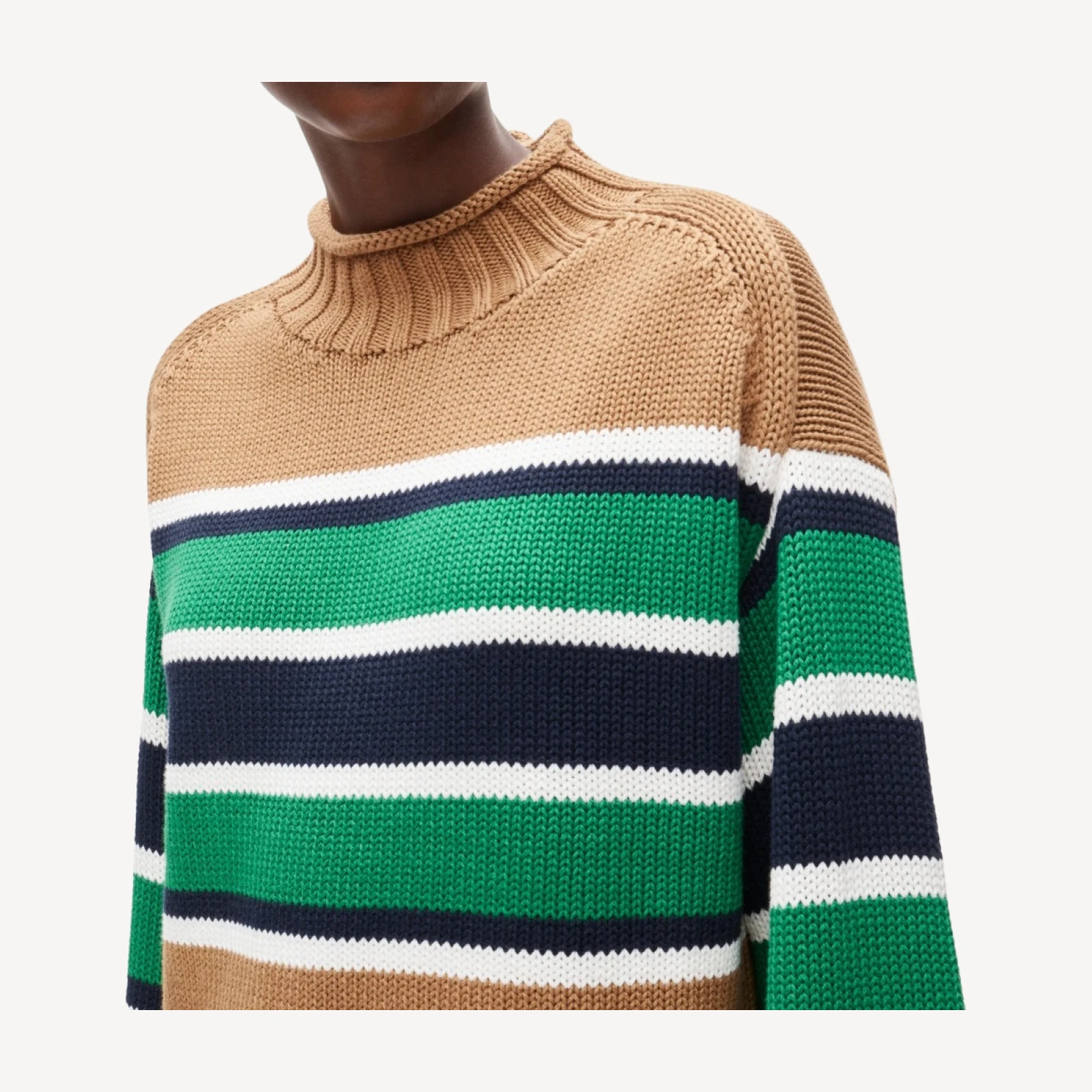 2025 Rollneck™ sweater in placed stripe