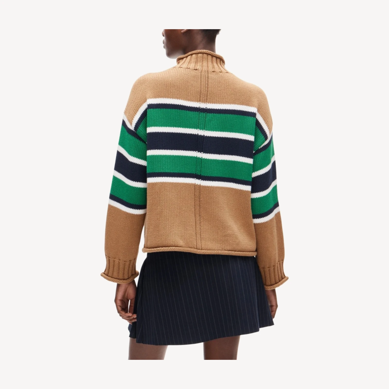 2025 Rollneck™ sweater in placed stripe