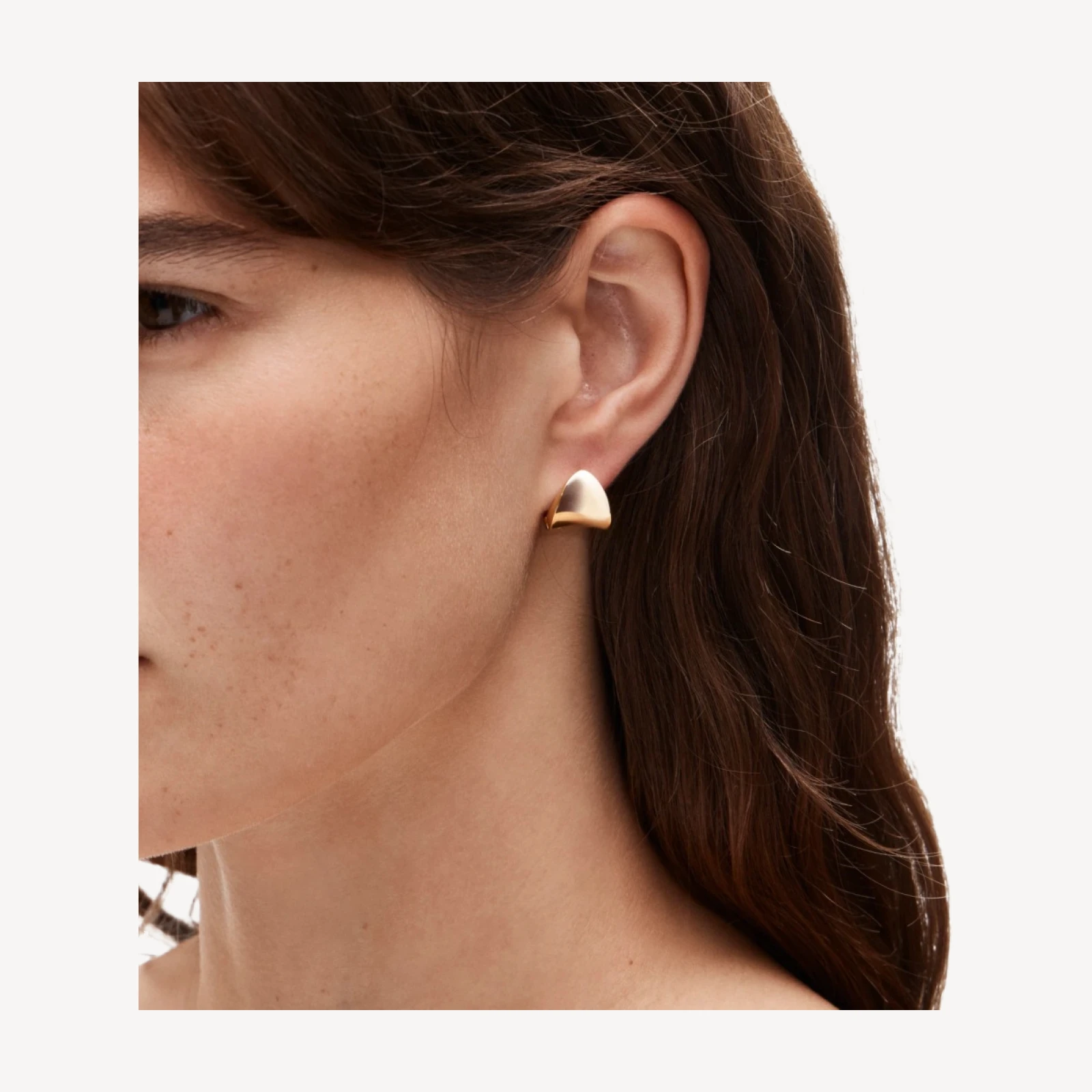 Wide huggie hoop earrings
