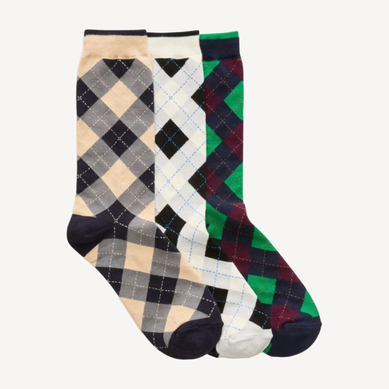 Printed trouser socks three-pack