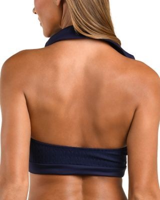 L'Agence Cable Knit Solids Catalina Longline Bikini Top