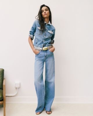 L'Agence Louane Ultra High Rise Wide Leg Flared Jeans in Bexley