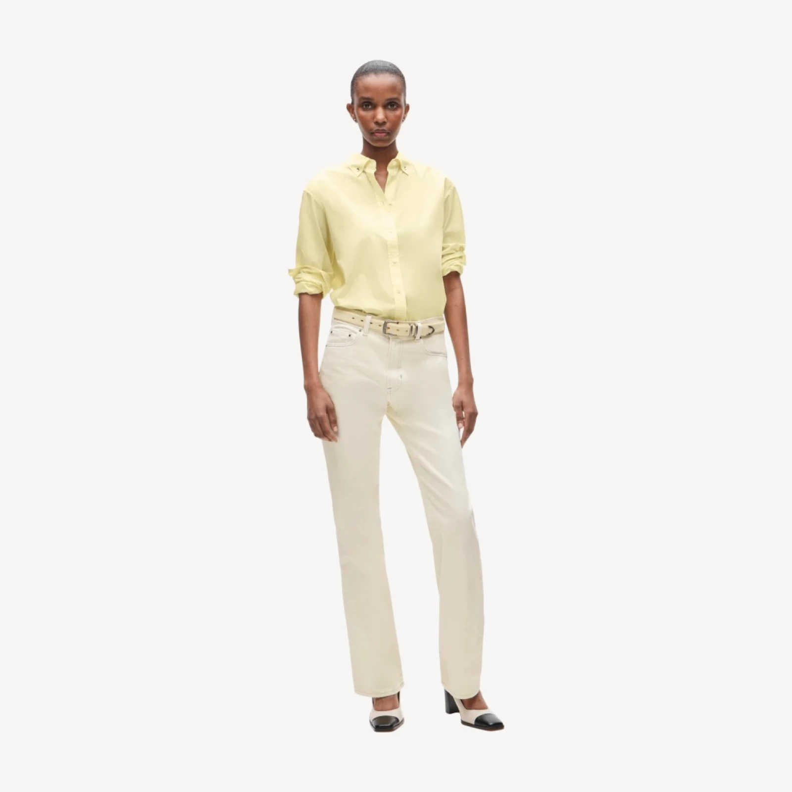 Eckhaus Latta x J.Crew overlap button-down shirt in cotton poplin