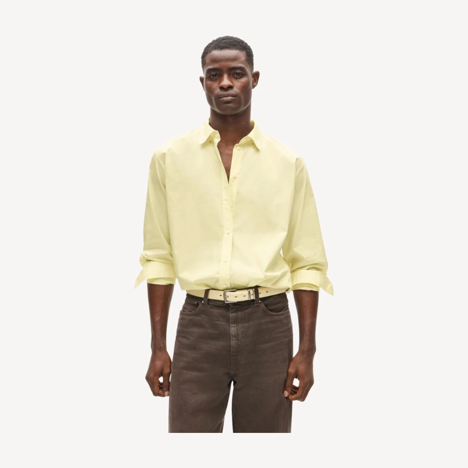 Eckhaus Latta x J.Crew overlap button-down shirt in cotton poplin