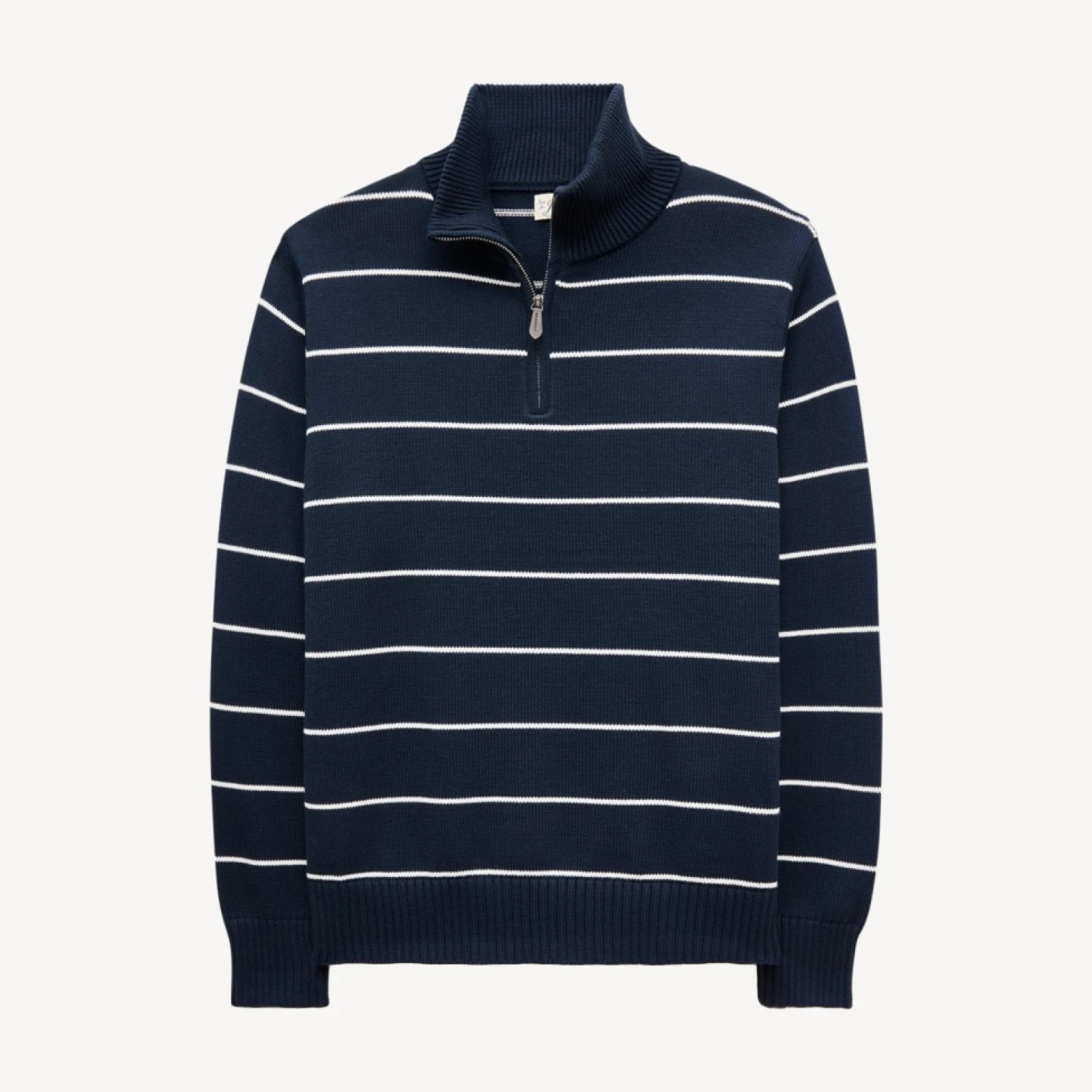 Heritage cotton quarter-zip sweater in stripe