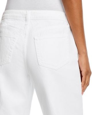 L'Agence Mallis High Rise Bow Leg Jeans in Blanc