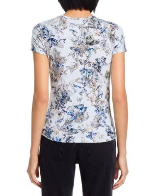 L'Agence Ressi Watercolor Butterfly Short Sleeve Tee