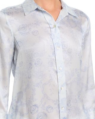 L'Agence Dani Button Front Silk Blouse