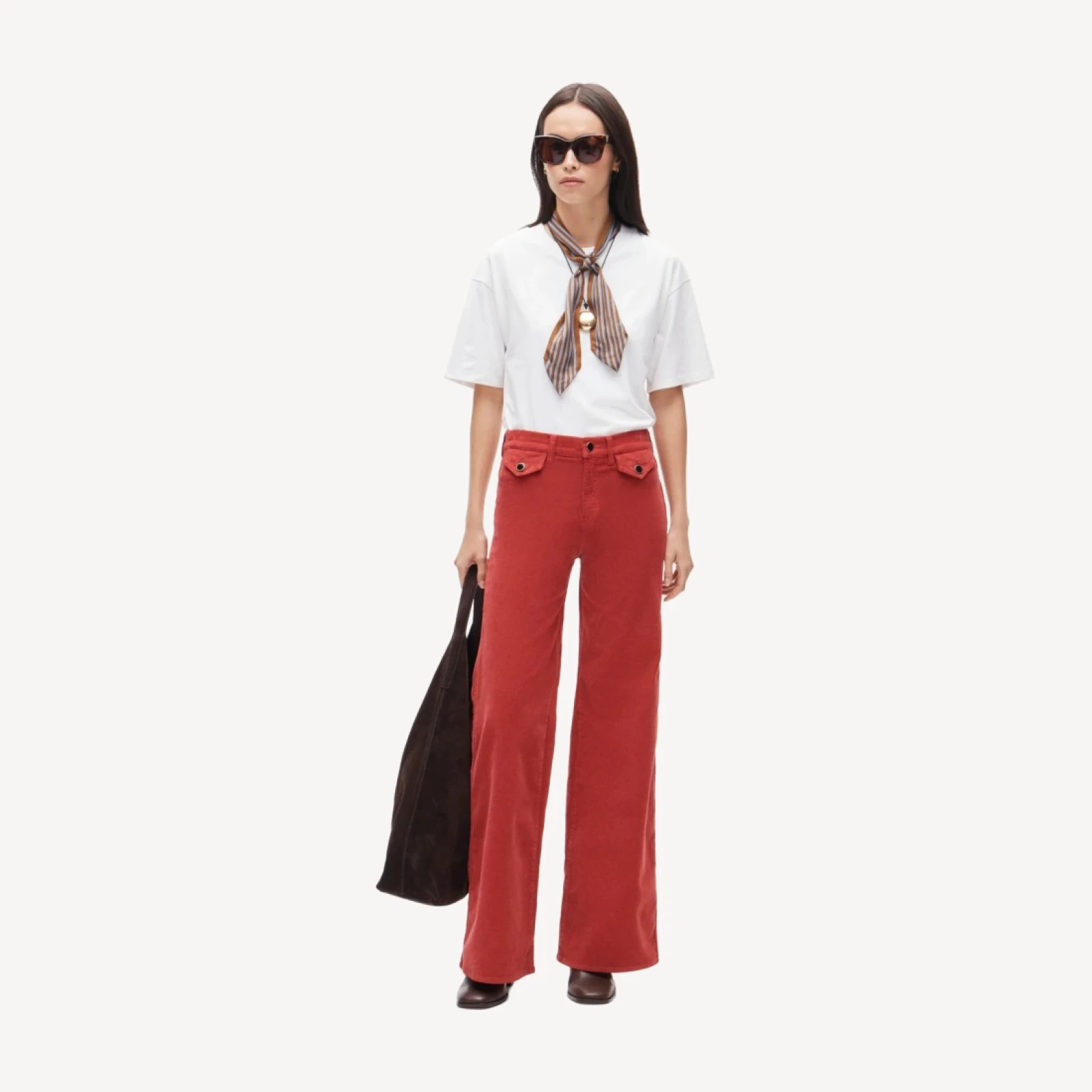 Wide-leg trouser in stretch corduroy