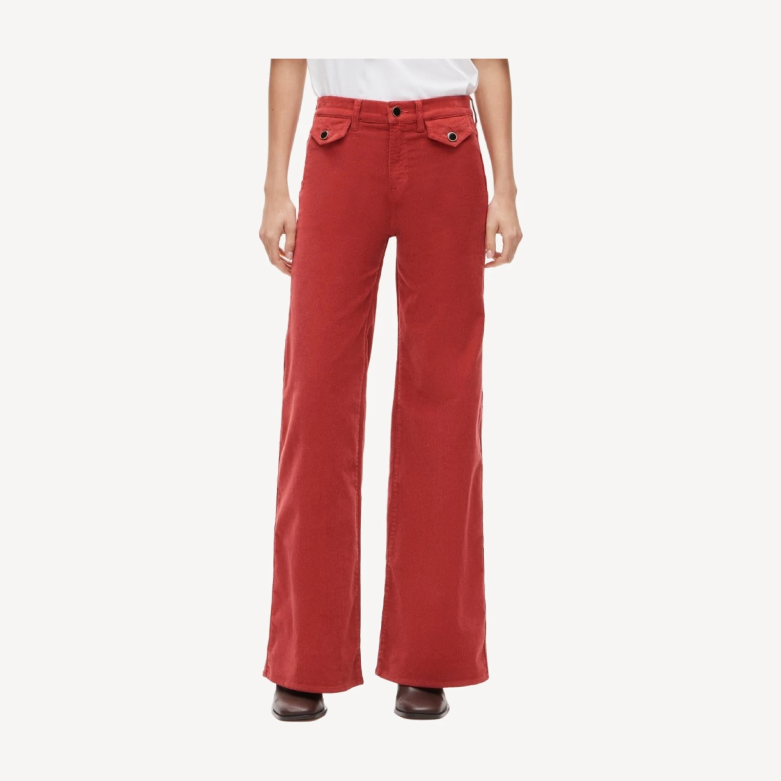 Wide-leg trouser in stretch corduroy