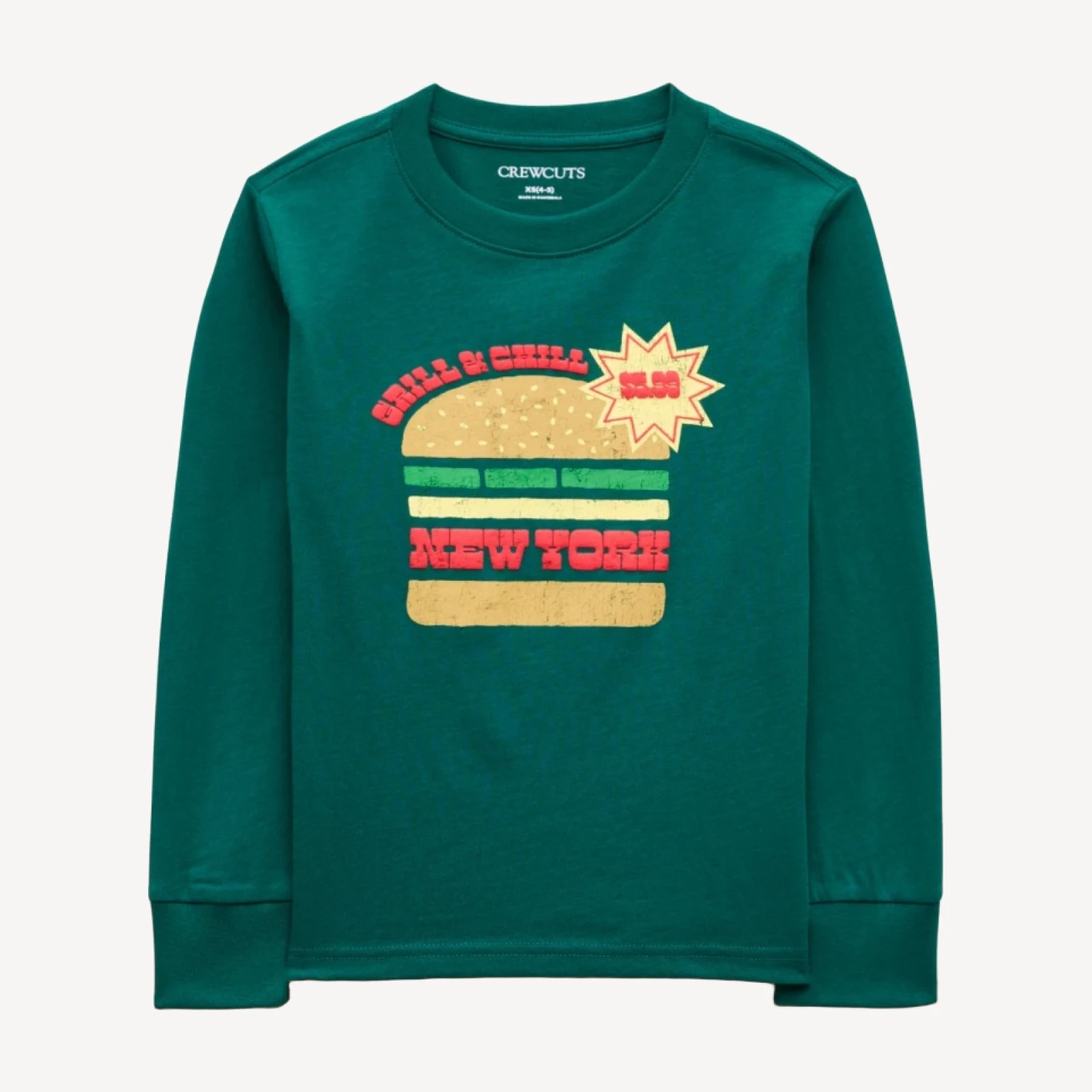 Kids' long-sleeve "grill & chill" graphic T-shirt