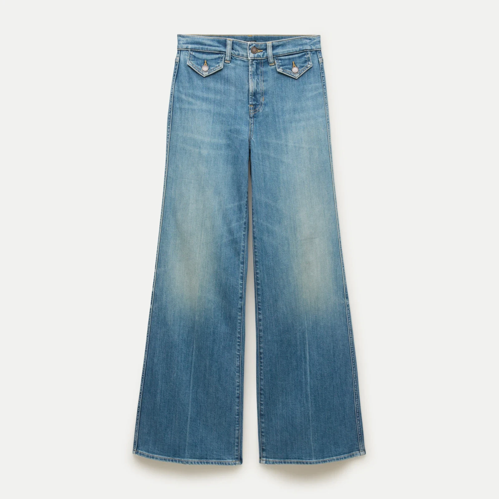 Denim trouser jean with flap pockets