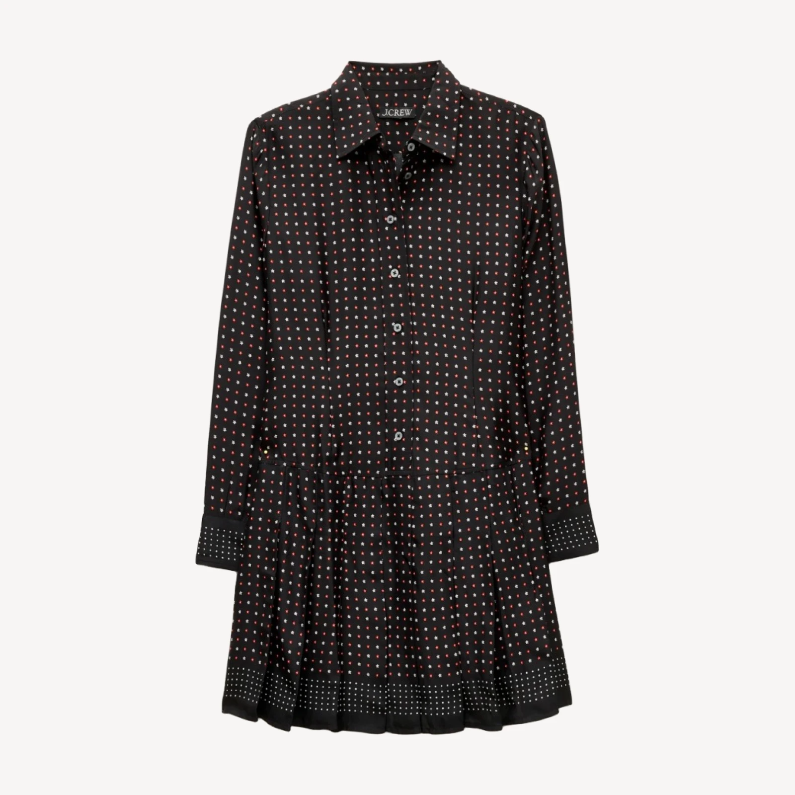 Ophelia long-sleeve dress in daisy-print viscose twill
