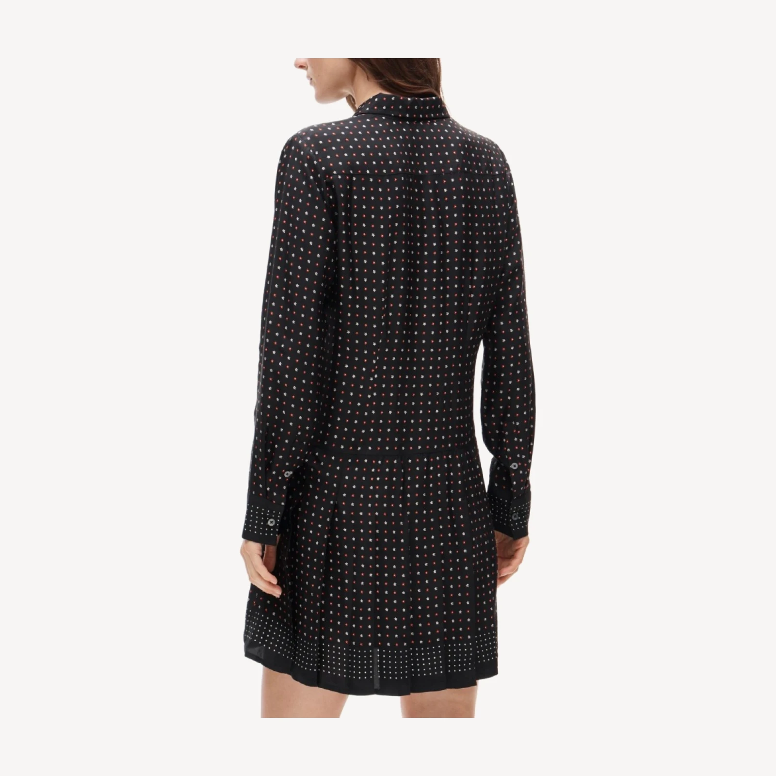 Ophelia long-sleeve dress in daisy-print viscose twill