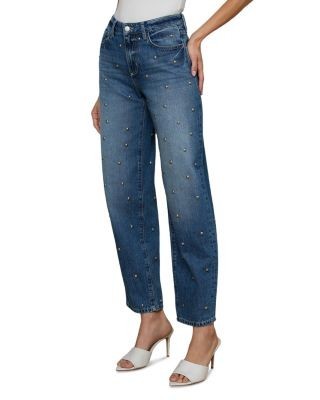 L'Agence Bex High Rise Rodeo Studded Jeans in Solvang