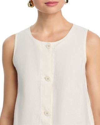 L'Agence Foster Sleeveless A Line Linen Top