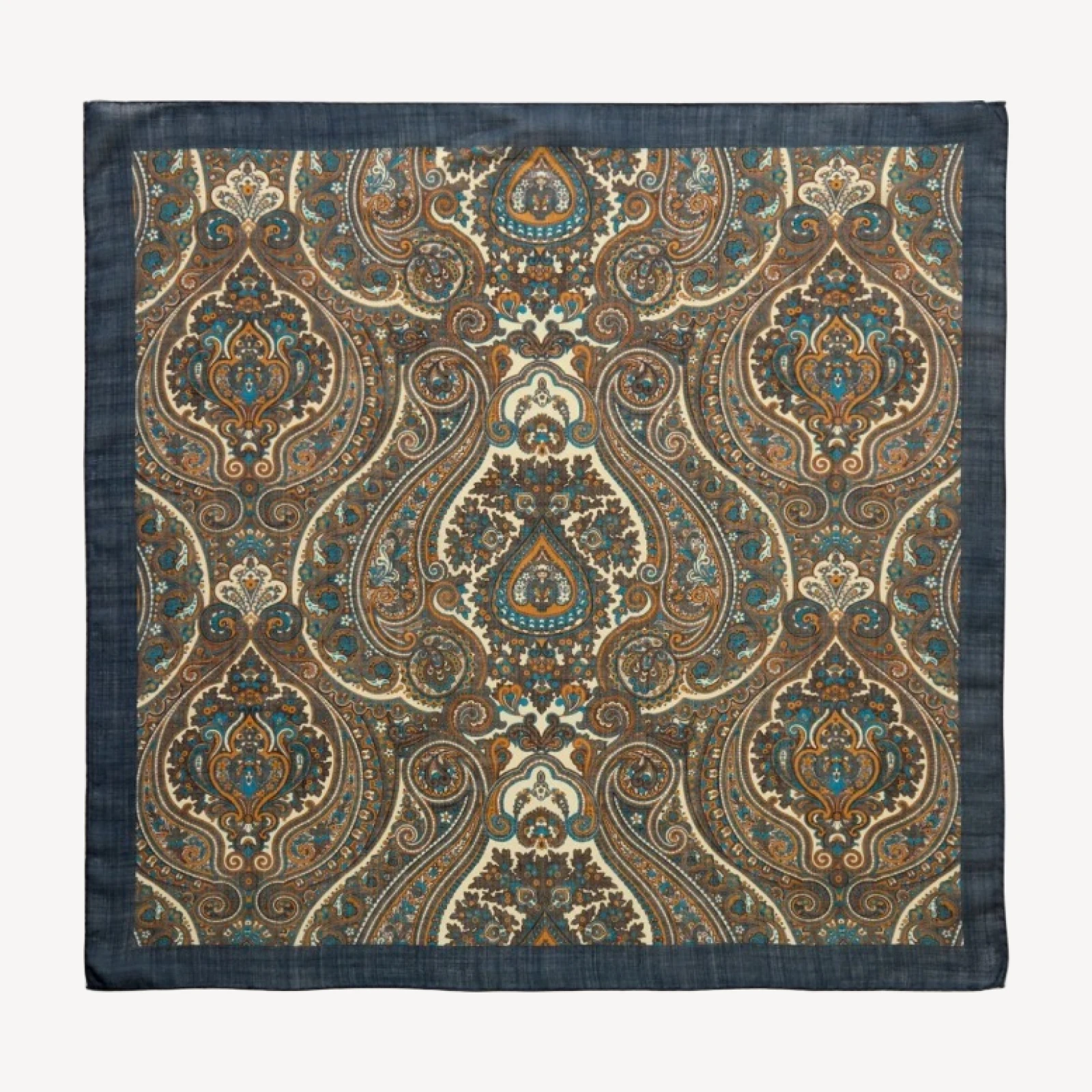 Italian wool-silk blend neckerchief in print