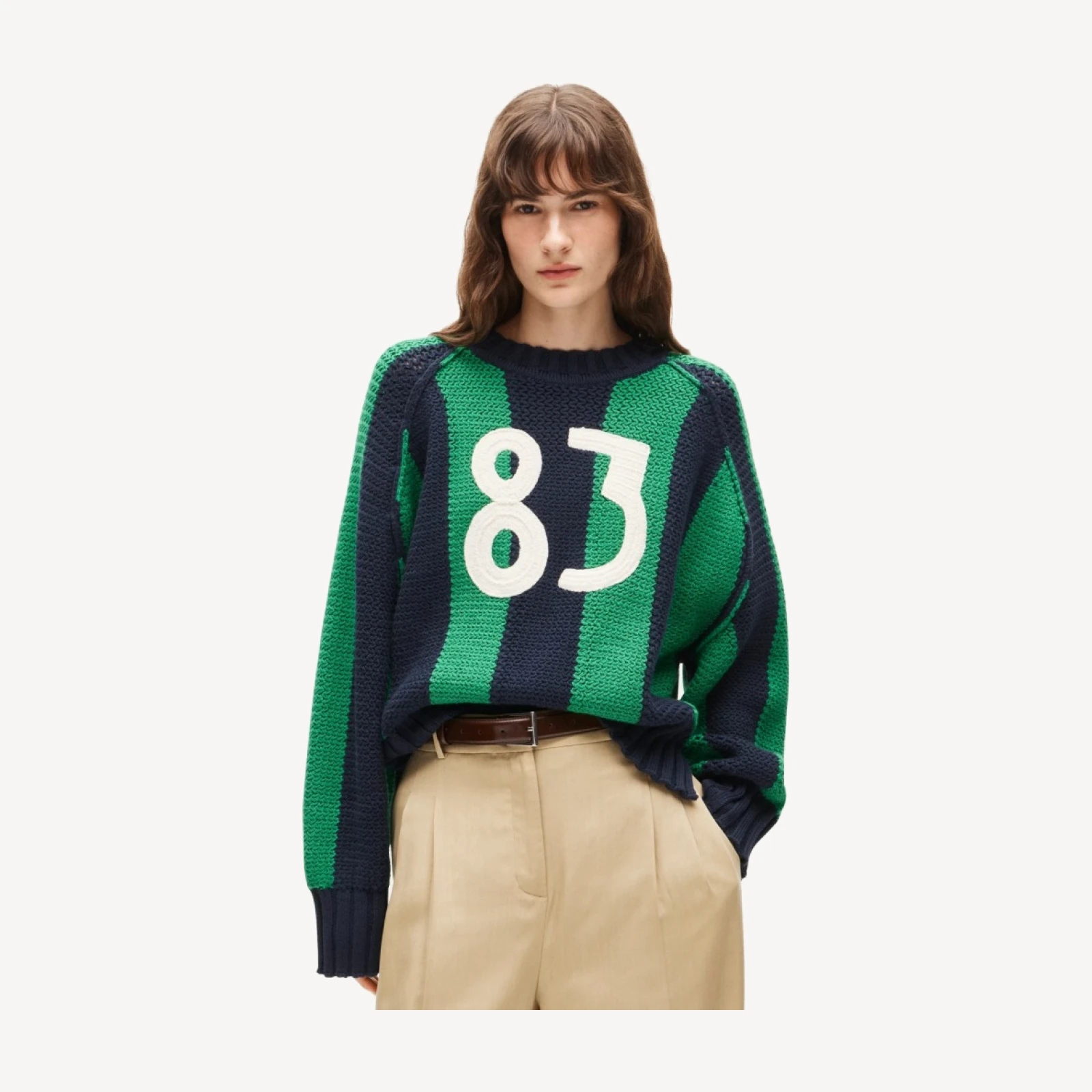 Rive graphic "83" crewneck in stripe