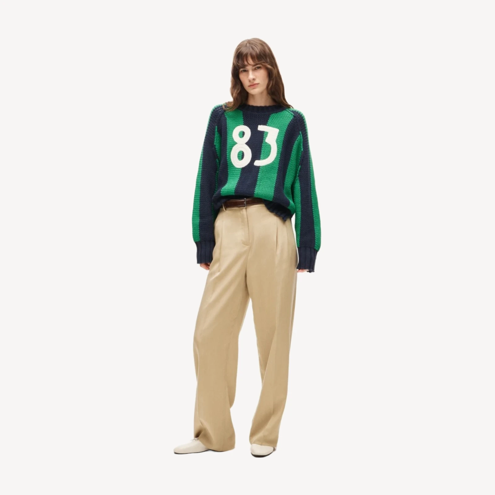 Rive graphic "83" crewneck in stripe
