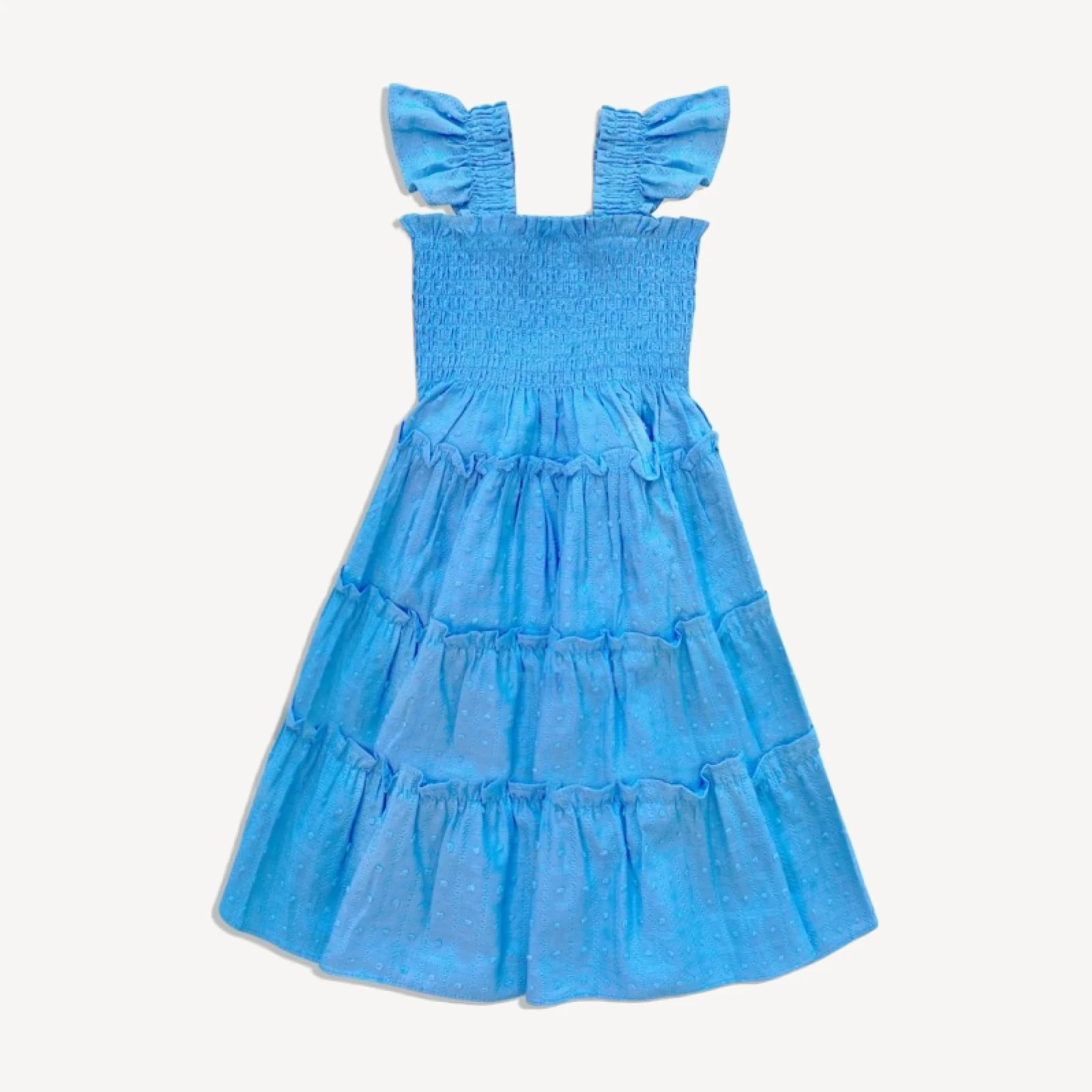 The Tiny Ellie Nap Dress - Hydrangea Blue Textured Clip Dot
