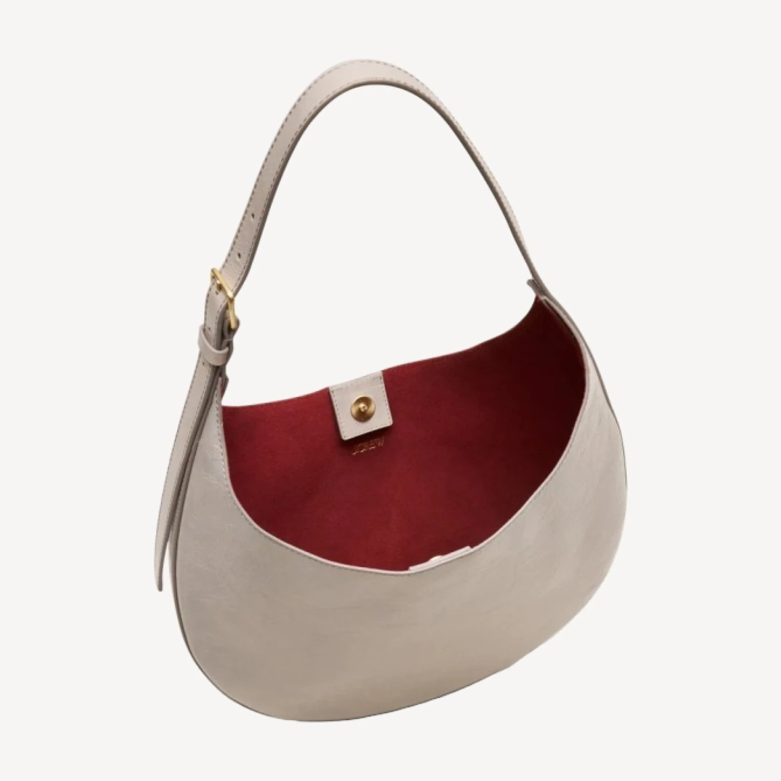 Round shoulder bag in crackled leather