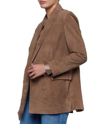 L'Agence Aimee Double Breasted Suede Blazer