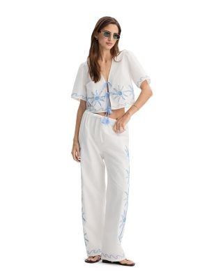 Rails Pari Embroidered Tassel Tie Top