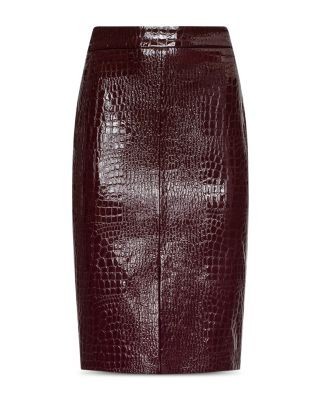 L'Agence Violetta Faux Leather Pencil Skirt
